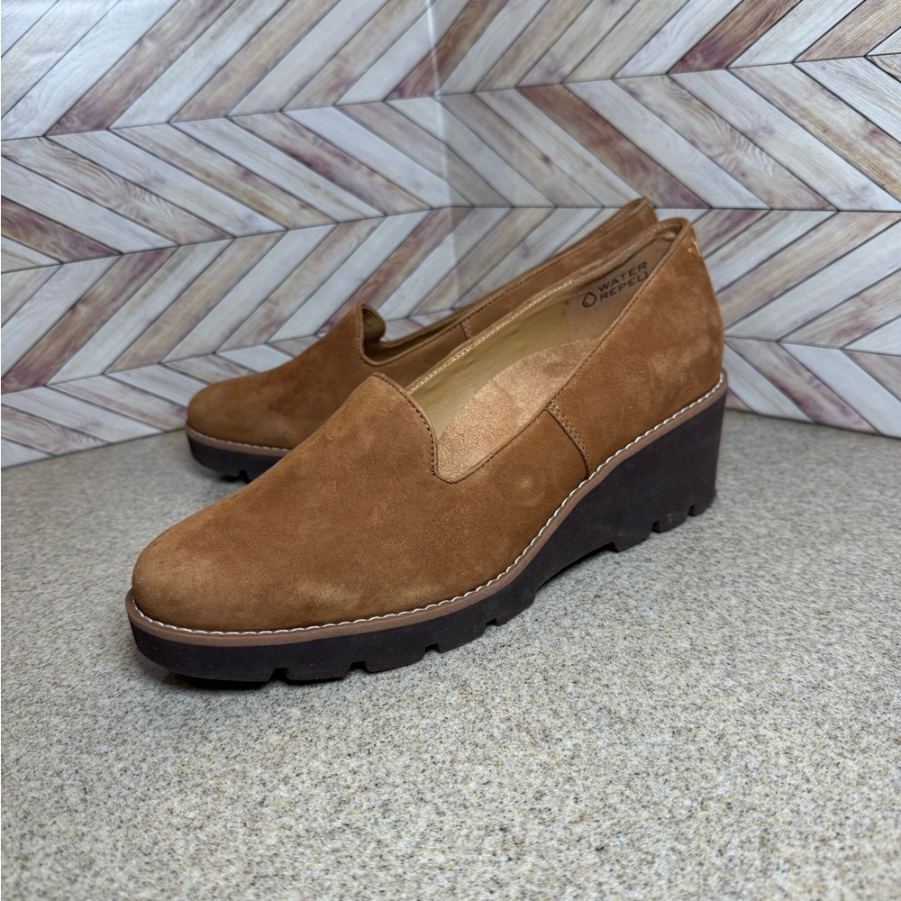 Ladies 9.5 Vionc, Willa wedge slip on moc shoes brown